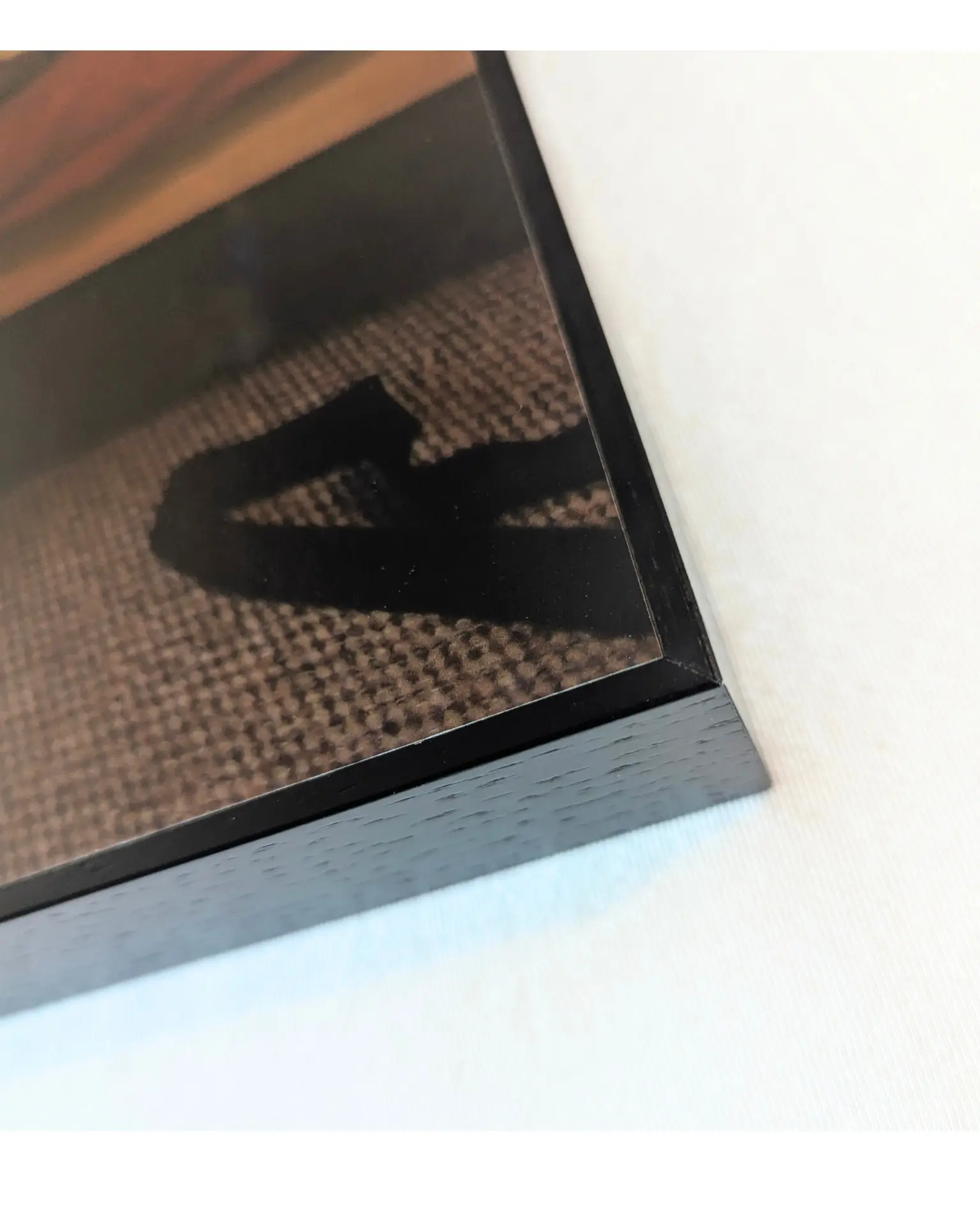 Love is What I Needed — corner detail of the Black Oak ArtBox frame